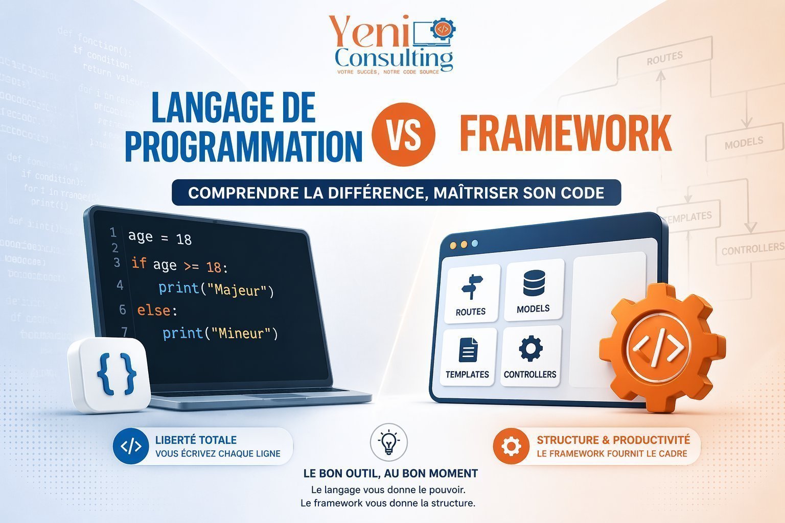 Langage de programmation vs Framework