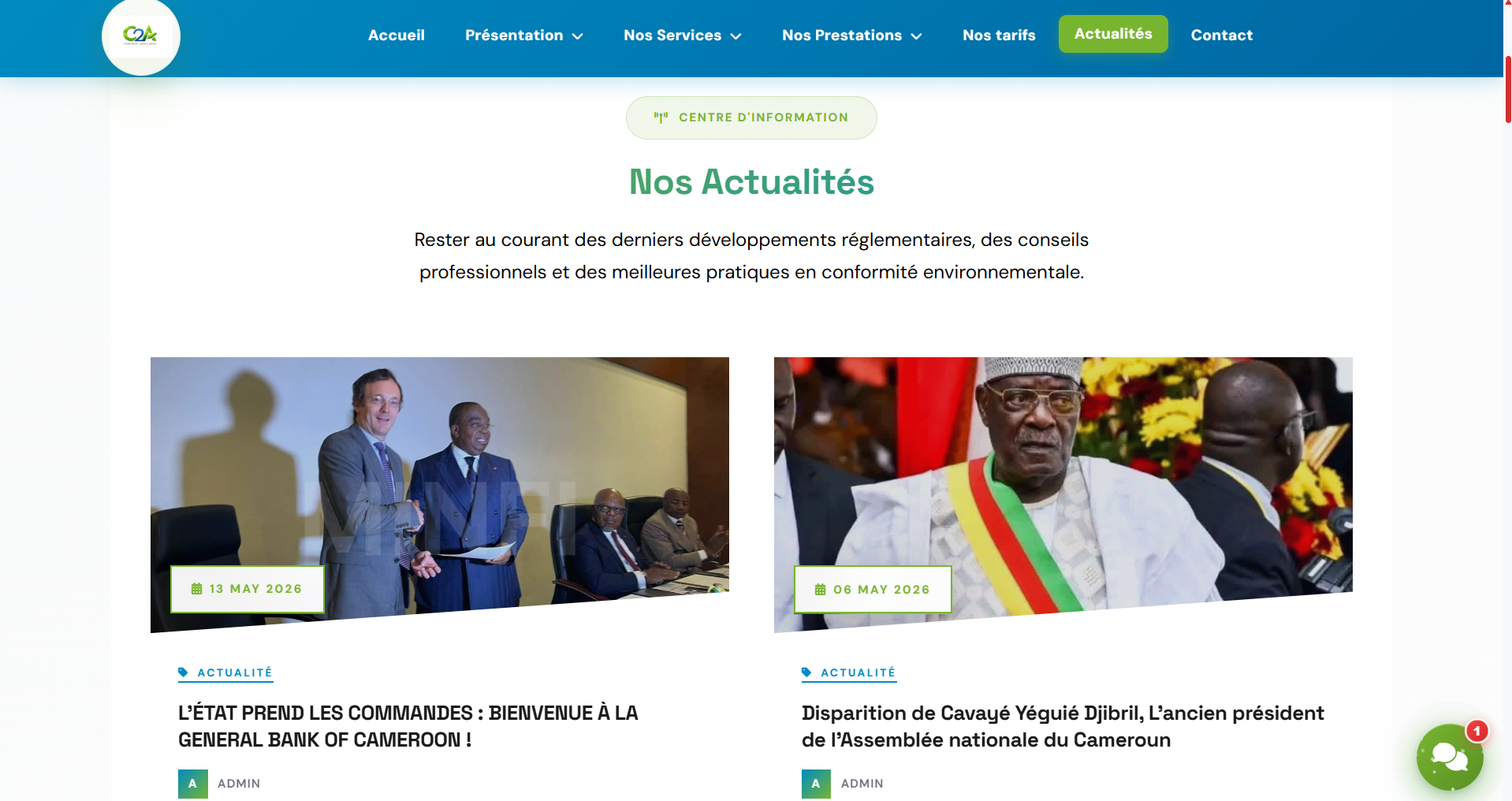 page actualité