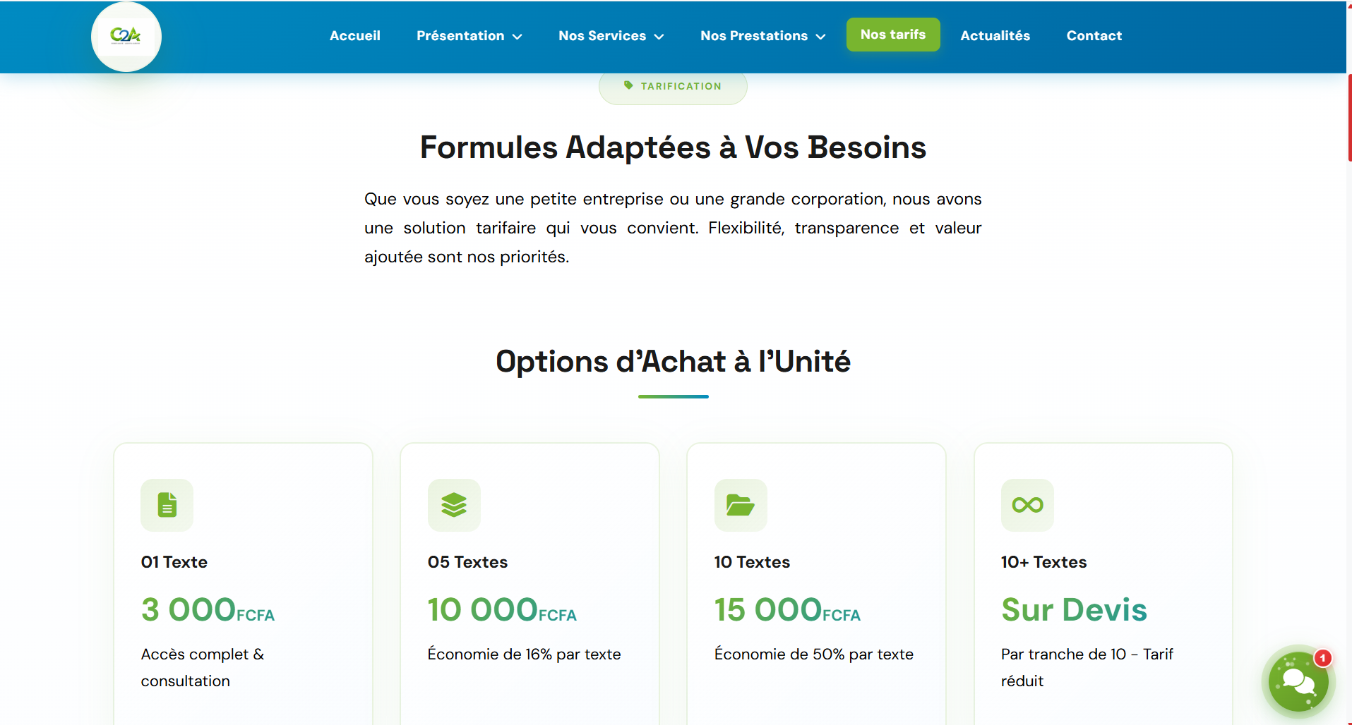 prix c2a