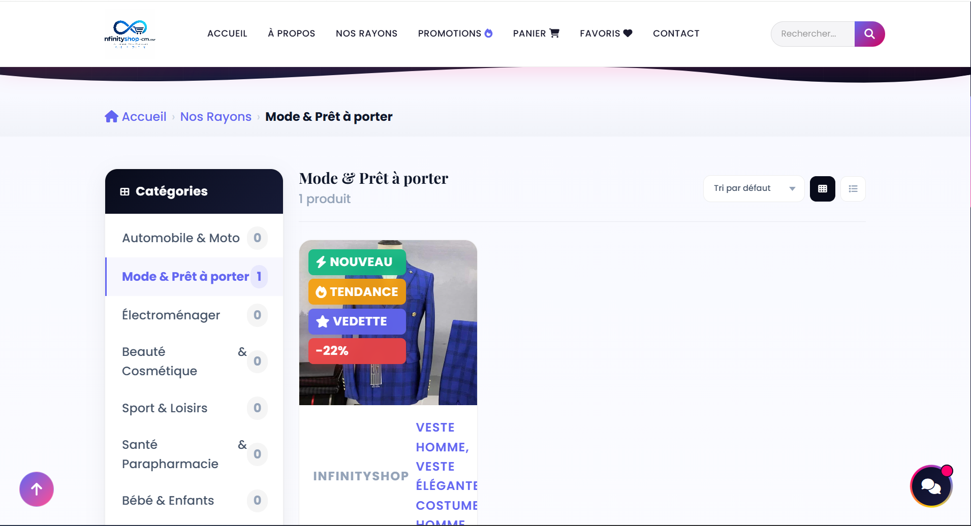 Page produit